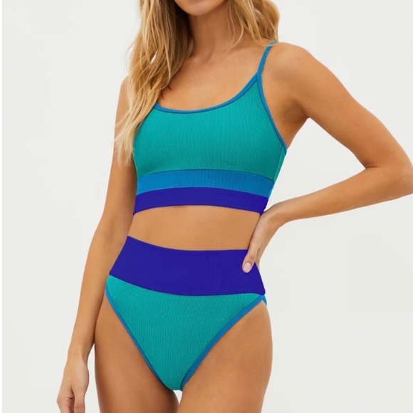 NWT Beach Riot Emmy Bottom Caribbean Blue Large - Picture 2 of 4